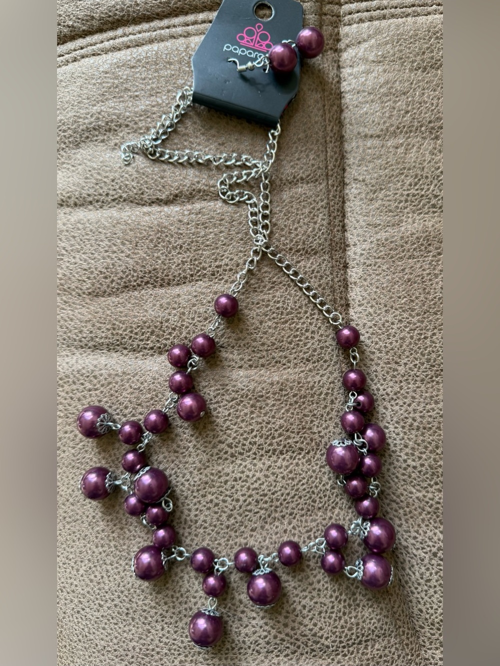 🎀3/$25🎀 paparazzi Purple Pearl Cluster Necklace with Silver Chain, NWT